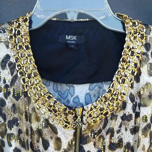 MSK Women 1X gorgeous Zip up blouse - Picture 3 of 7